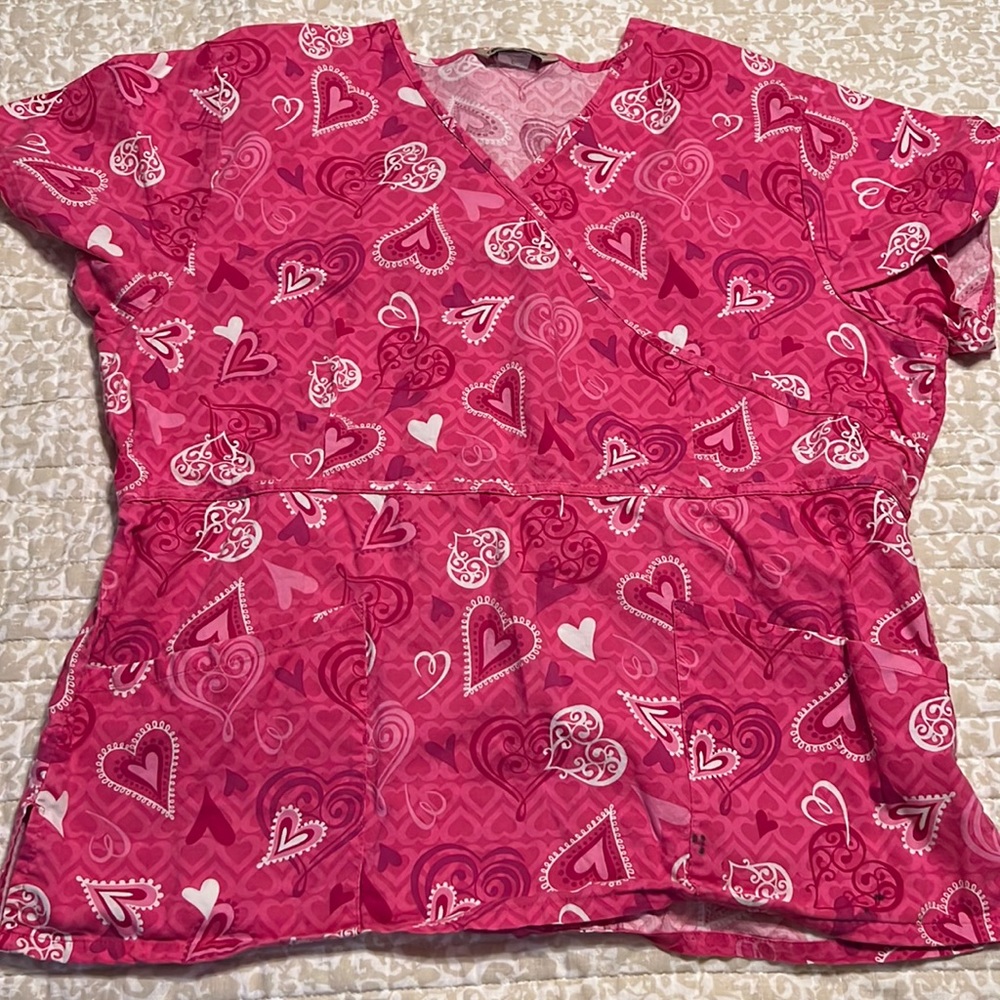 Pink scrub top